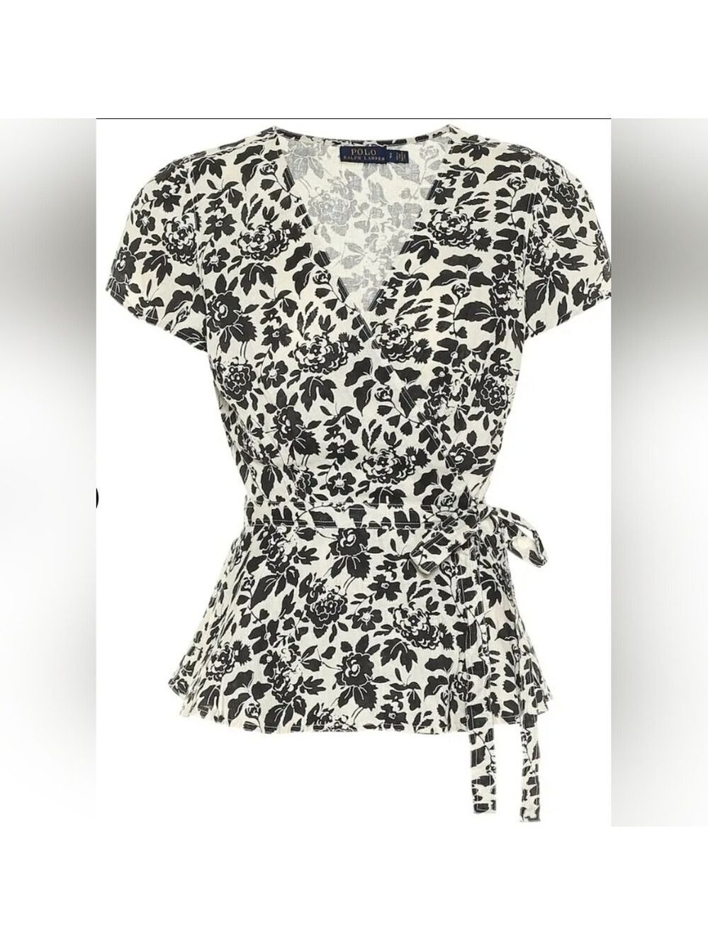 Polo Ralph Lauren Floral Linen Wrap Top